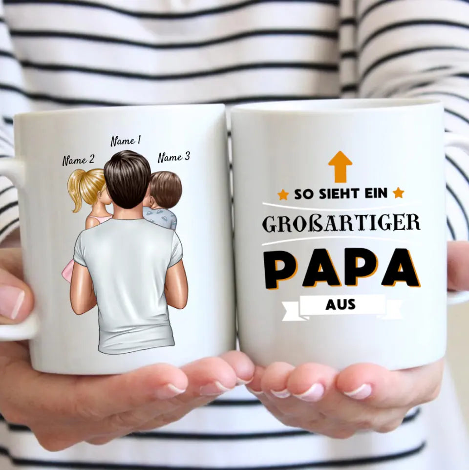 Zo ziet een geweldige DAD eruit! - Gepersonaliseerde mok voor vaders (Vaderdag 1-4 kinderen)