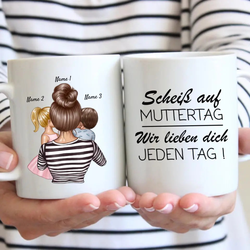 Sommigen noemen het chaos, wij noemen het familie - Gepersonaliseerde familiemok (Moederdag, Vaderdag met 1-4 kinderen)