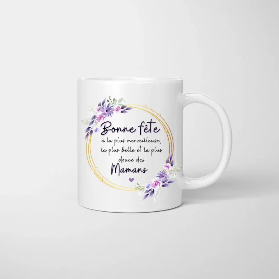 Bonne fête à la meilleure Mamounette - gepersonaliseerde mok (1-3 kinderen, adolescenten)