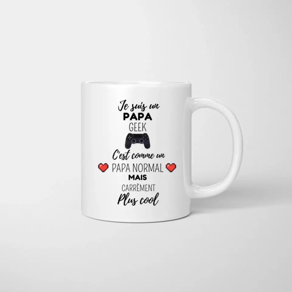 Je suis un papa geek - Mug personnalisé (1-3 kinderen, adolescenten)