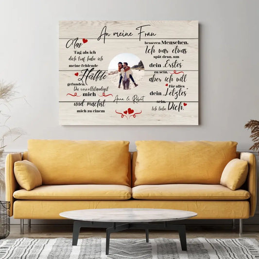 De dag dat ik je ontmoette - gepersonaliseerd fotocanvas voor koppels