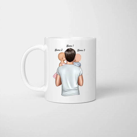 La vie ne vient pas avec des instructions mais avec un papa - Mug personnalisé (père de 1 à 4 enfants)