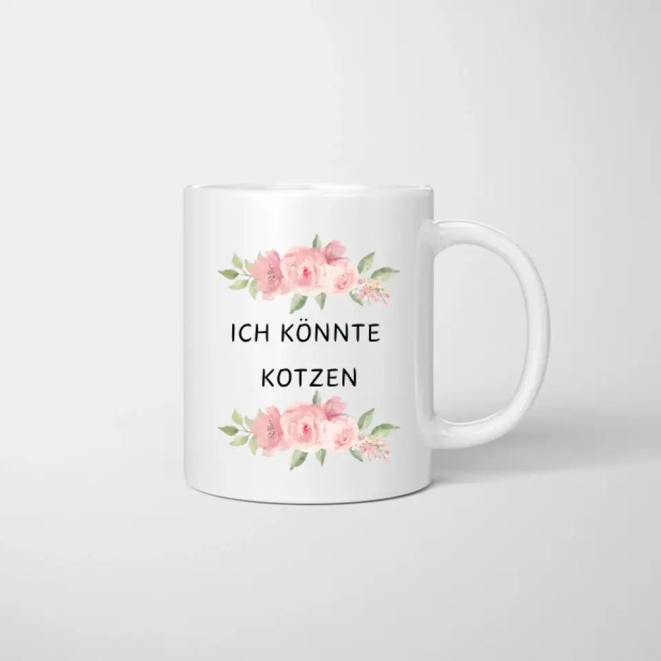 Grappige collega mok: ik kon kotsen - gepersonaliseerde mok collega, afscheid, motivatie, baanverandering, verjaardagskantoor (2-4 personen)