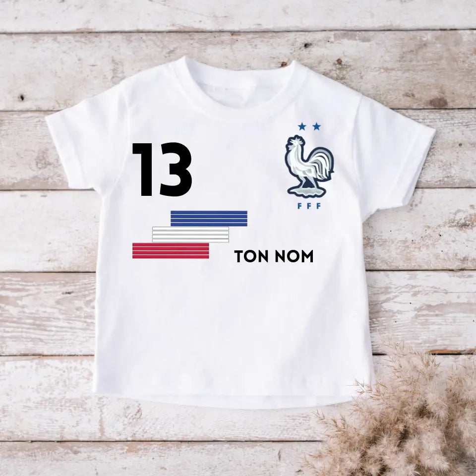 Maillot enfant Football France personnalisé - T-shirt personnalisé pour enfant (100% coton)