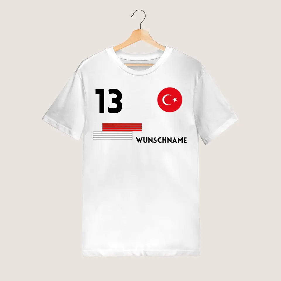 Maillot de football turc - T-shirt personnalisé pour supporters turcs (100 % coton, unisexe)