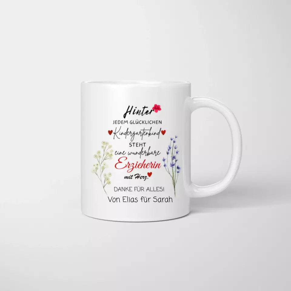 Merveilleuse éducatrice avec coeur - Tasse personnalisée, cadeau d'adieu, éducatrice, maternelle, école, enseignante, assistante maternelle