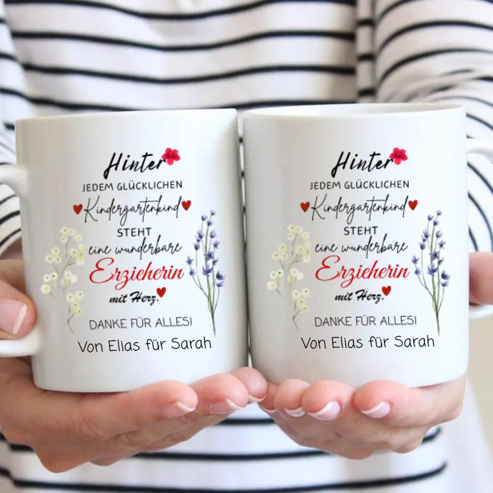 Merveilleuse éducatrice avec coeur - Tasse personnalisée, cadeau d'adieu, éducatrice, maternelle, école, enseignante, assistante maternelle