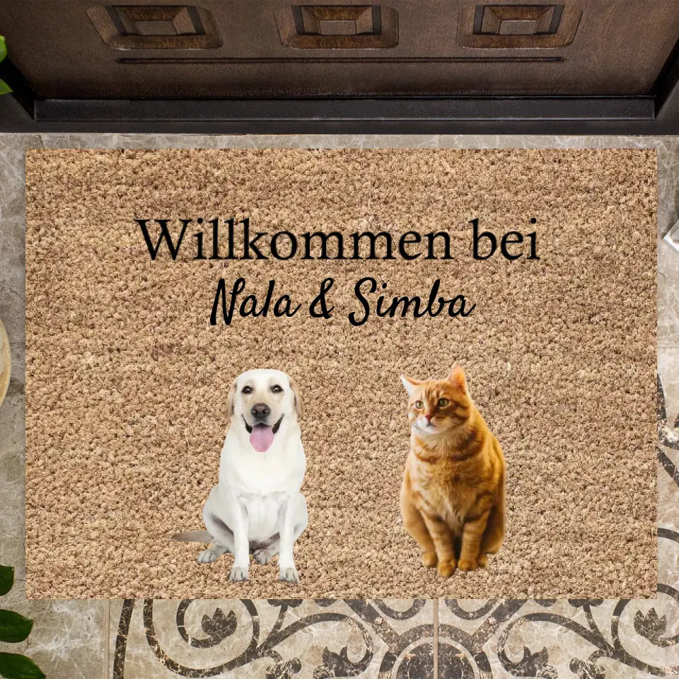 Huisdierdeurmat gepersonaliseerd met foto's van uw vachtvrienden