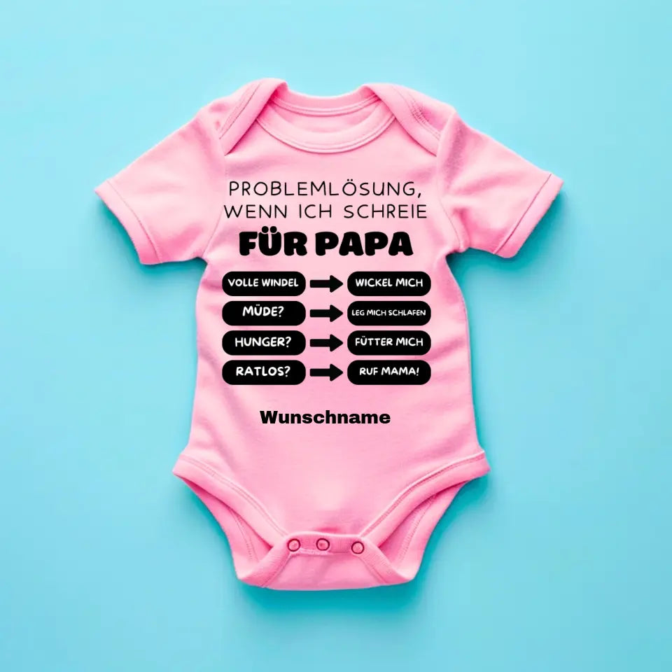 Résolution de problèmes pour papa - Combinaison/grenouillère personnalisée pour bébé, coton 100 % biologique