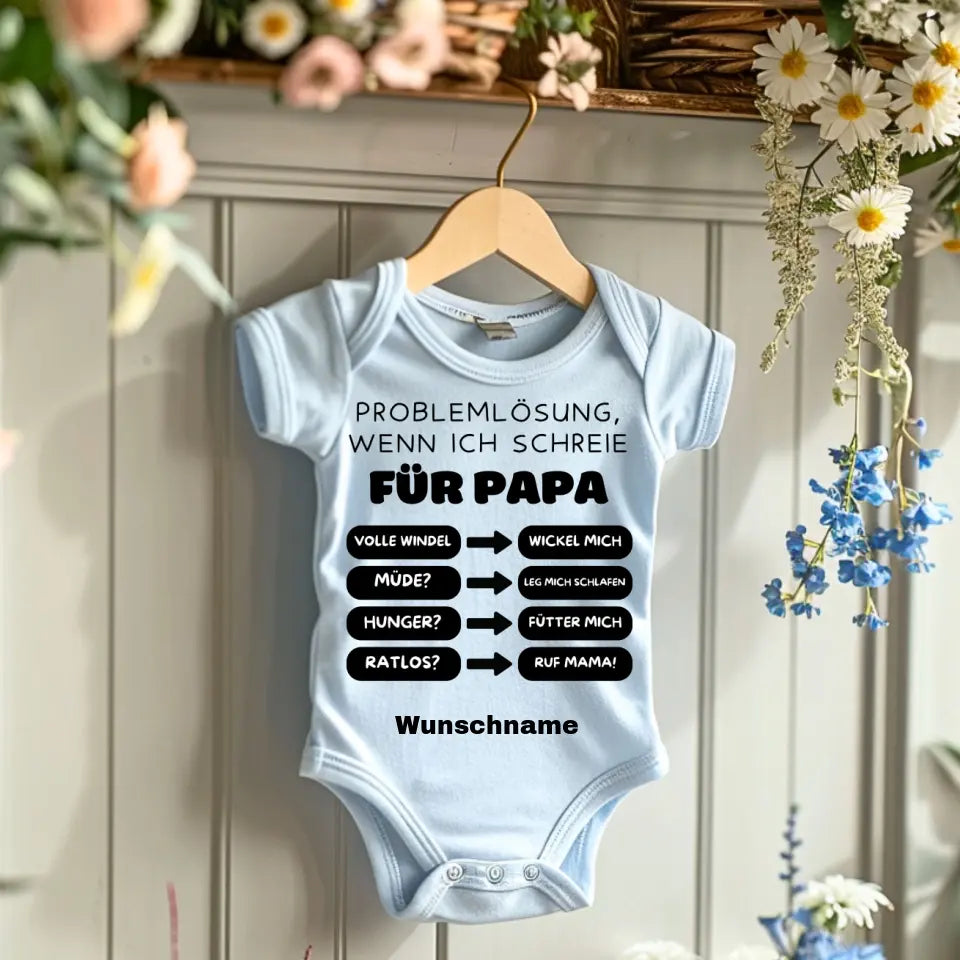 Résolution de problèmes pour papa - Combinaison/grenouillère personnalisée pour bébé, coton 100 % biologique