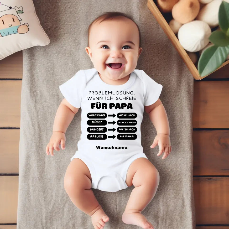 Résolution de problèmes pour papa - Combinaison/grenouillère personnalisée pour bébé, coton 100 % biologique