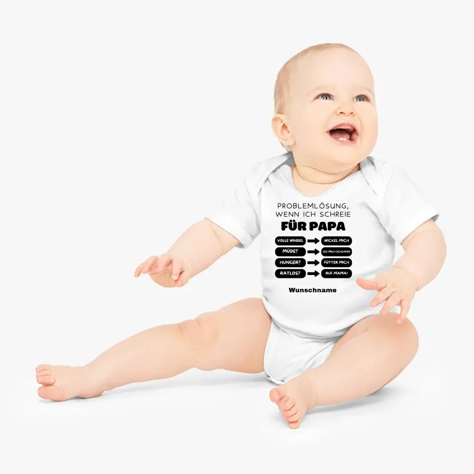 Résolution de problèmes pour papa - Combinaison/grenouillère personnalisée pour bébé, coton 100 % biologique