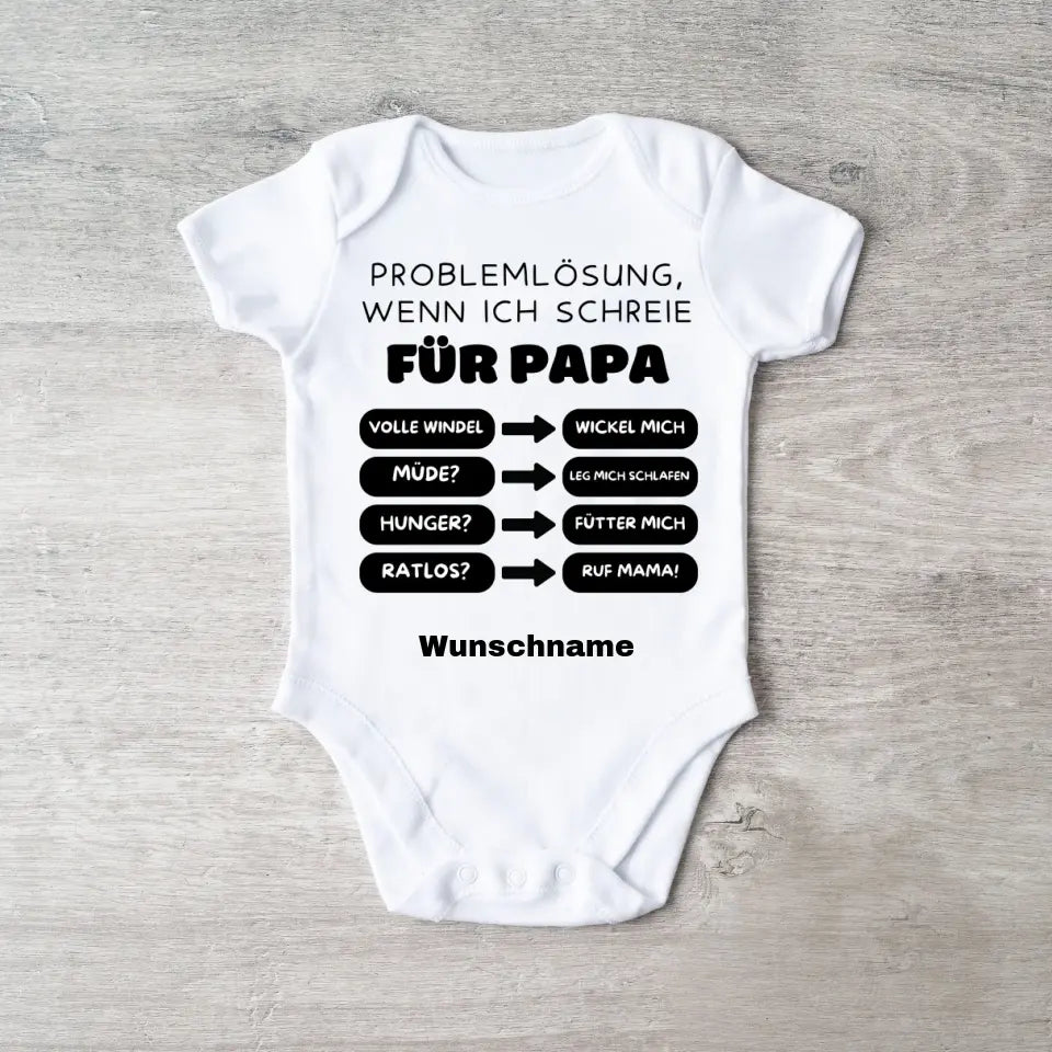 Résolution de problèmes pour papa - Combinaison/grenouillère personnalisée pour bébé, coton 100 % biologique