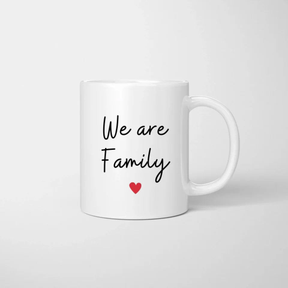 Gepersonaliseerde mok voor het hele gezin "We are Family" (1-4 kinderen + huisdieren)
