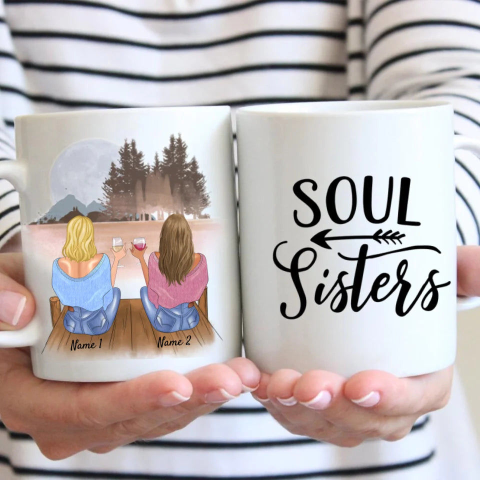 Définition Best Friends - Mug personnalisé avec inscription (2-4 personnes), cadeau individuel