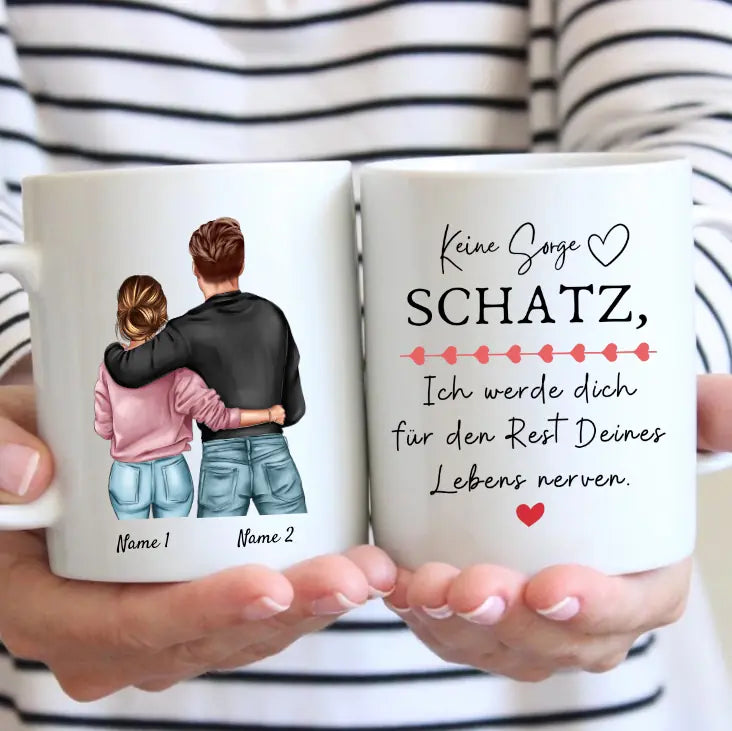 Ne t'inquiète pas chérie - Mug couple personnalisé, partenaire cadeau individuel