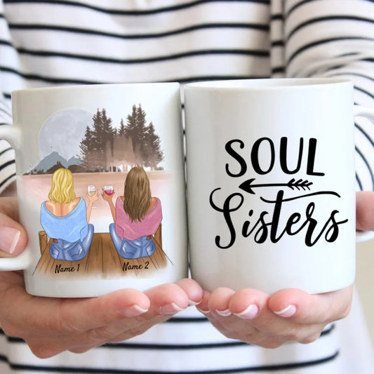 Définition Best Friends - Tasse personnalisée avec inscription (2-4 personnes), idée cadeau petite amie