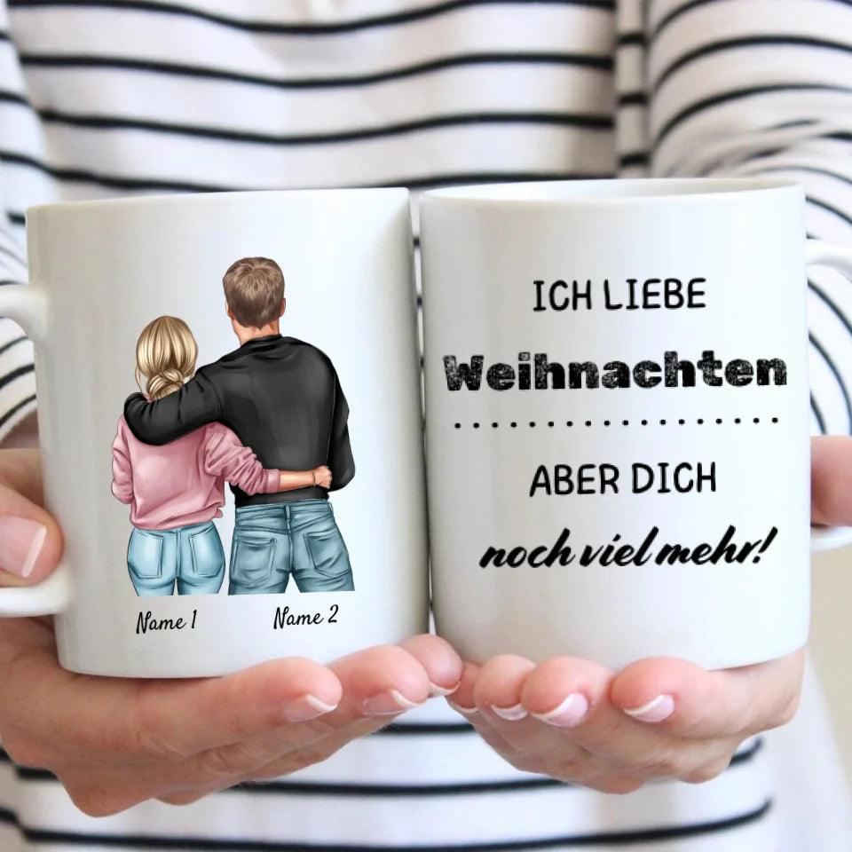 J'aime Noël, mais je t'aime encore plus ! - Mug personnalisé pour les couples