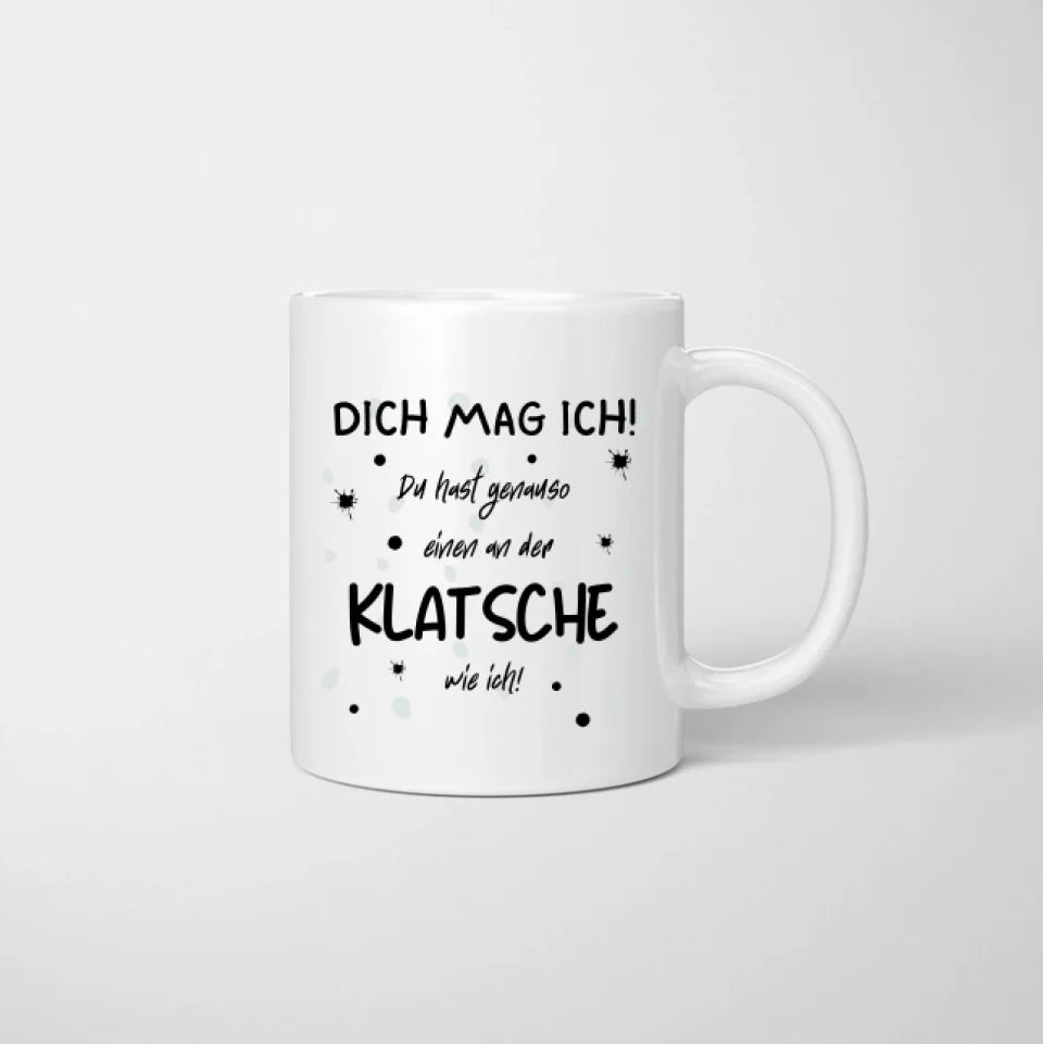 Je t'aime bien, tu es tout aussi fou - Mug personnalisé pour amis et collègues (2-4 personnes)