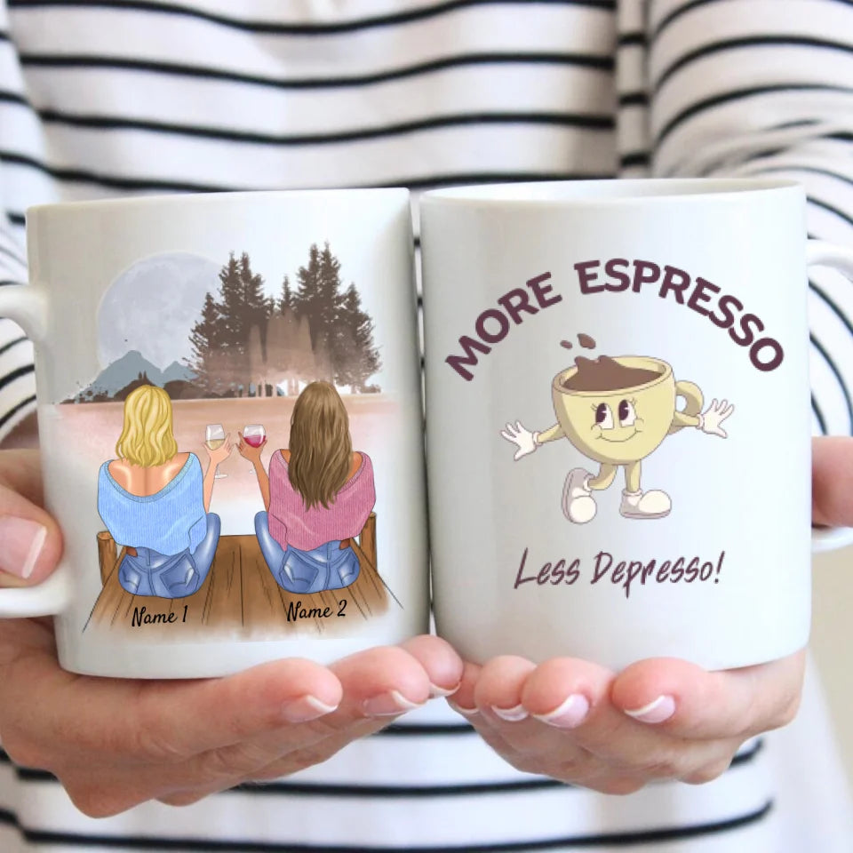 Plus d'espresso, moins depresso - Collega mok personnalisé (2-4 personnes)