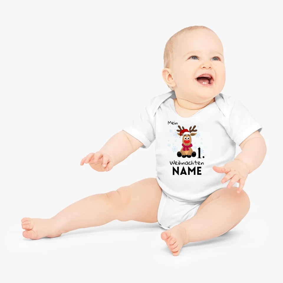 Mon 1er Noël - Cadeau de Noël personnalisé pour bébé Onesie/Romper, 100% coton biologique
