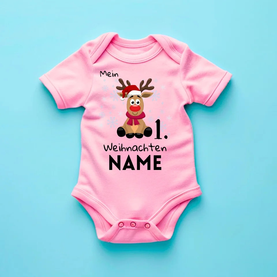 Mon 1er Noël - Cadeau de Noël personnalisé pour bébé Onesie/Romper, 100% coton biologique