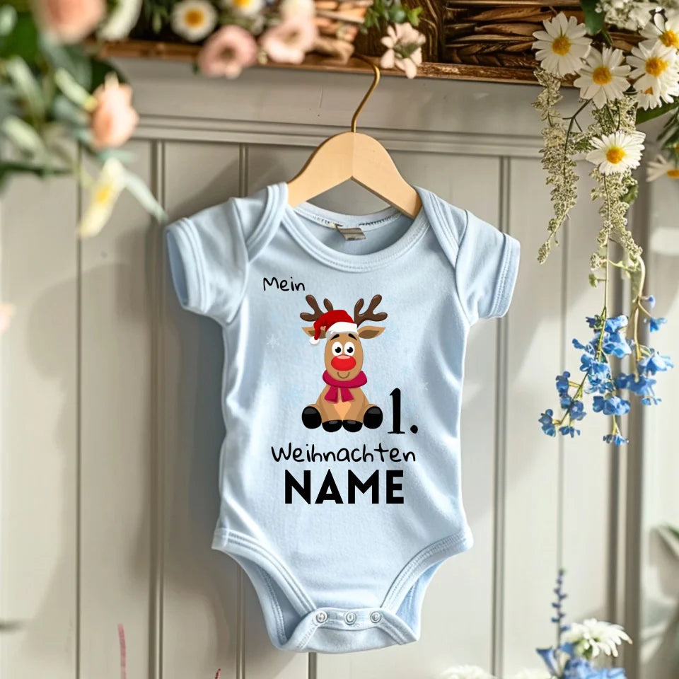 Mon 1er Noël - Cadeau de Noël personnalisé pour bébé Onesie/Romper, 100% coton biologique