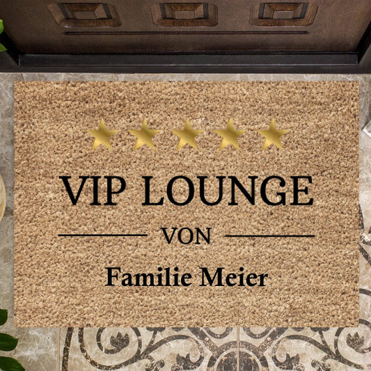 VIP Lounge van je gezin - Gepersonaliseerde deurmat voor binnen & buiten