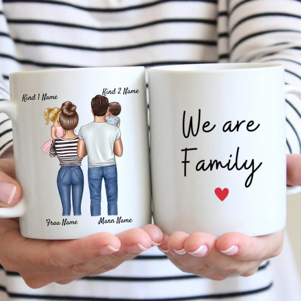 Wij zijn familie, Ma famille - ouders met kinderen - Mok gepersonaliseerd (1-4 kinderen)