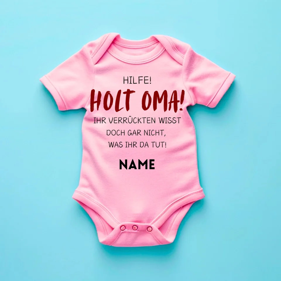 Demandez à grand-mère de vous aider - Grenouillère/grenouillère personnalisée pour bébé, cadeau de Noël amusant, 100 % coton biologique