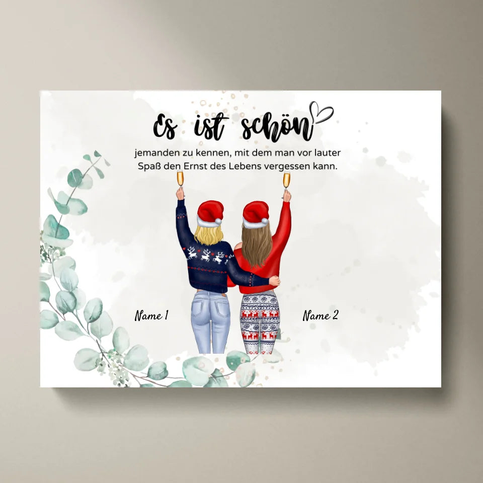 Oubliez le sérieux de la vie à cause de tout le plaisir - Toile personnalisée pour copines pour Noël