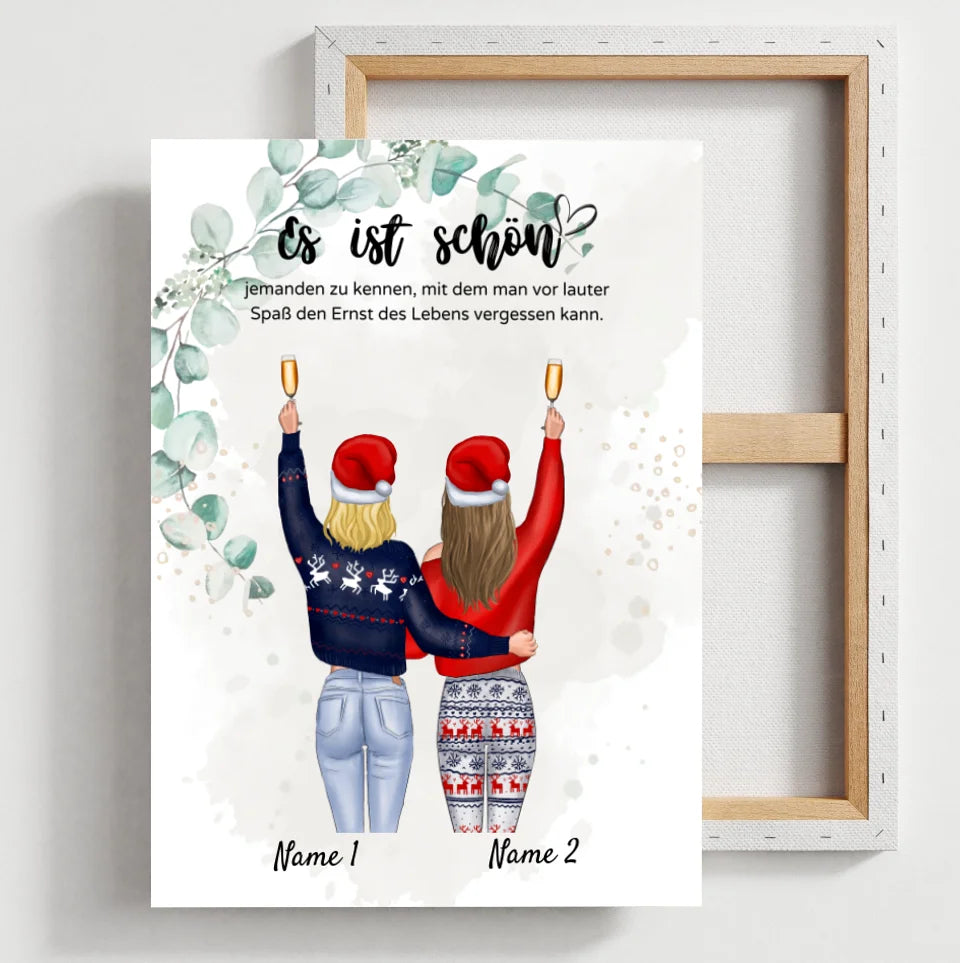 Copines à Noël - Affiche Personnalisée (2-4 personnes)