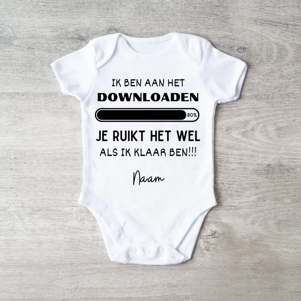 JE VAIS BIEN TÉLÉCHARGER - Grenouillère/barboteuse bébé personnalisée pour Noël, copie 100% coton biologique