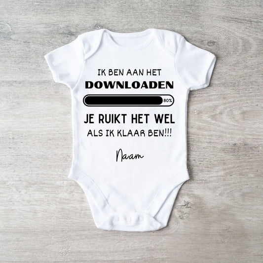 JE VAIS BIEN TÉLÉCHARGER - Grenouillère/barboteuse bébé personnalisée pour Noël, copie 100% coton biologique