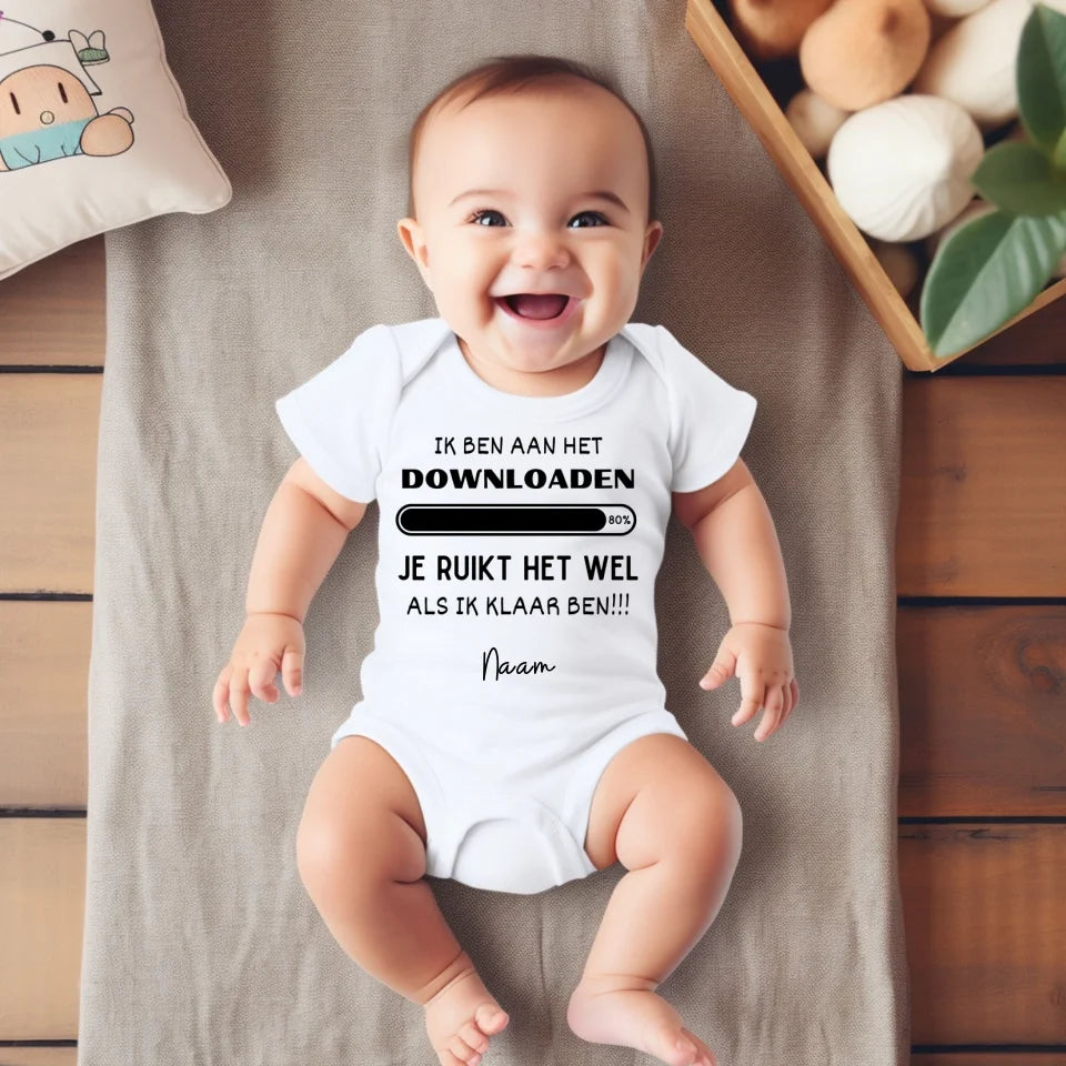 JE VAIS BIEN TÉLÉCHARGER - Grenouillère/barboteuse bébé personnalisée pour Noël, copie 100% coton biologique