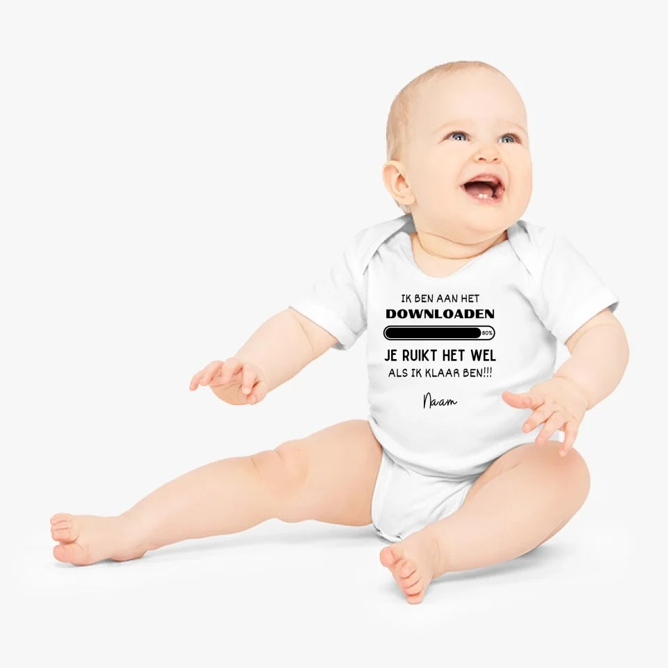 JE VAIS BIEN TÉLÉCHARGER - Grenouillère/barboteuse bébé personnalisée pour Noël, copie 100% coton biologique