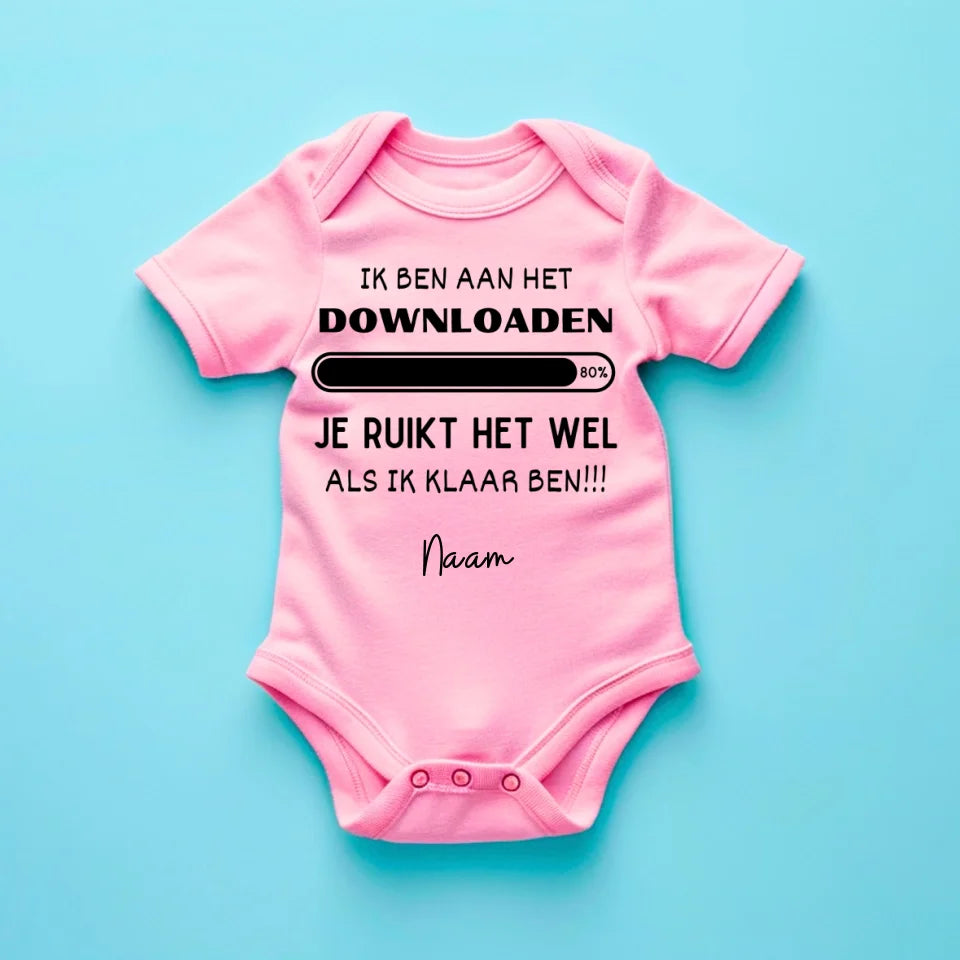 JE VAIS BIEN TÉLÉCHARGER - Grenouillère/barboteuse bébé personnalisée pour Noël, copie 100% coton biologique