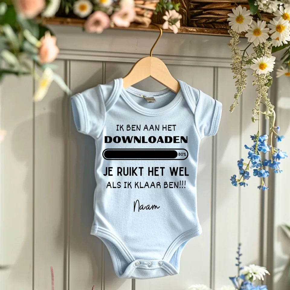 JE VAIS BIEN TÉLÉCHARGER - Grenouillère/barboteuse bébé personnalisée pour Noël, copie 100% coton biologique