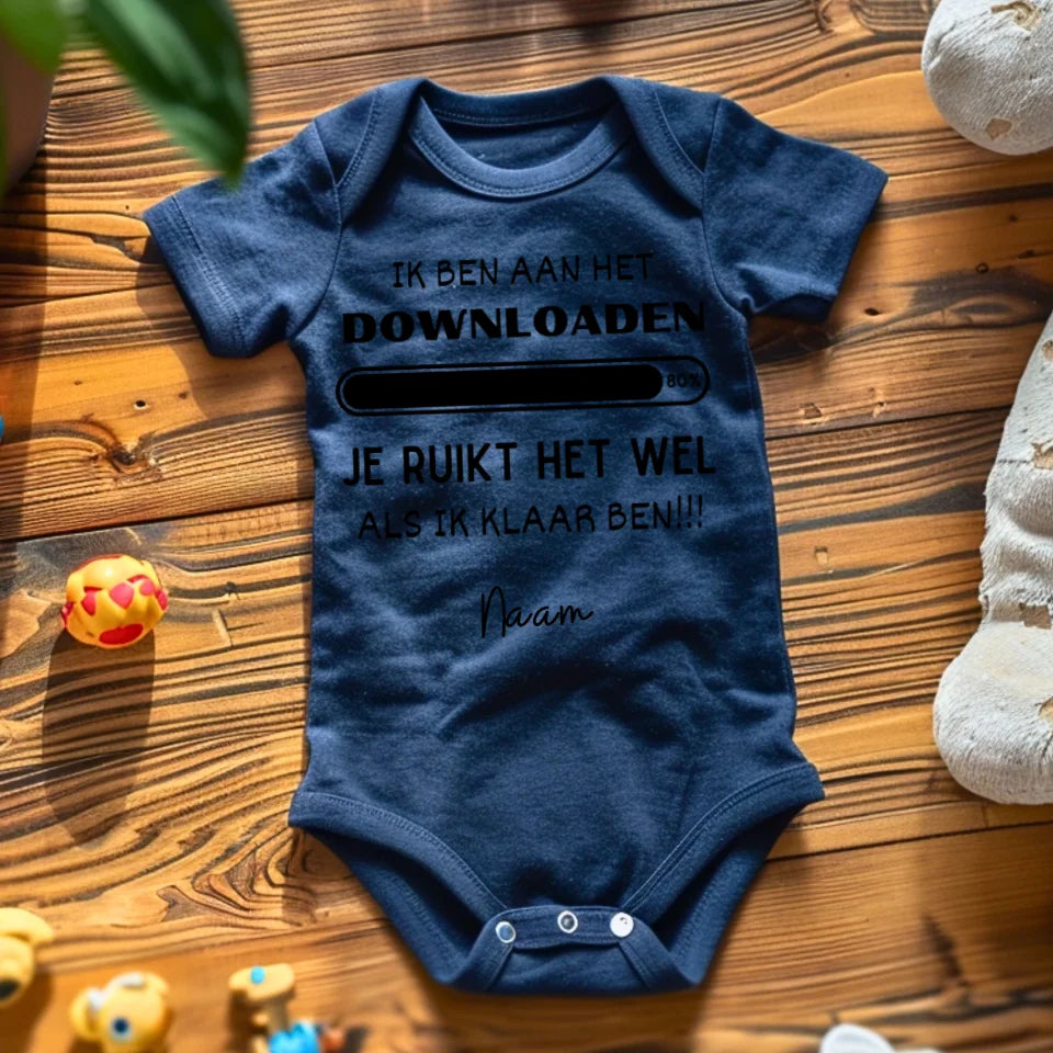 JE VAIS BIEN TÉLÉCHARGER - Grenouillère/barboteuse bébé personnalisée pour Noël, copie 100% coton biologique