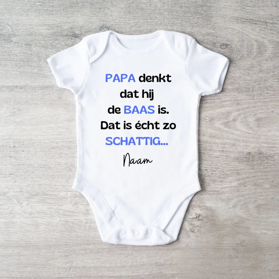 PAPA pense qu'il est le BAB - Grenouillère/grenouillère bébé personnalisée pour Noël, 100% coton biologique