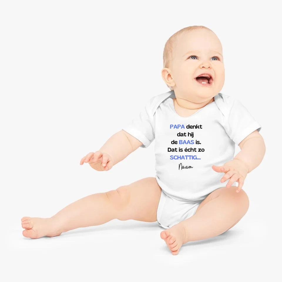 PAPA pense qu'il est le BAB - Grenouillère/grenouillère bébé personnalisée pour Noël, 100% coton biologique