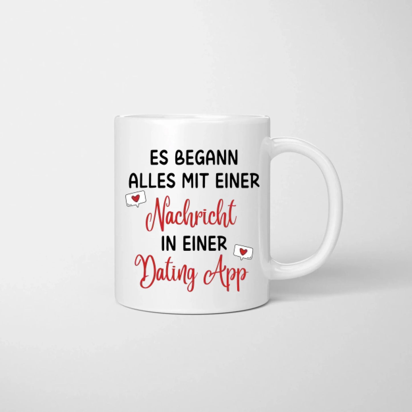 Tout a commencé avec un message - Mug couple personnalisé, cadeau individuel partenaire application de rencontre Saint Valentin