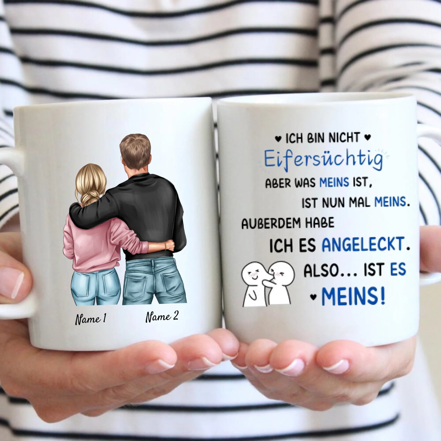 Ce qui est à moi est à moi - Angeleckt - Mug couple personnalisé, cadeau individuel partenaire Saint Valentin
