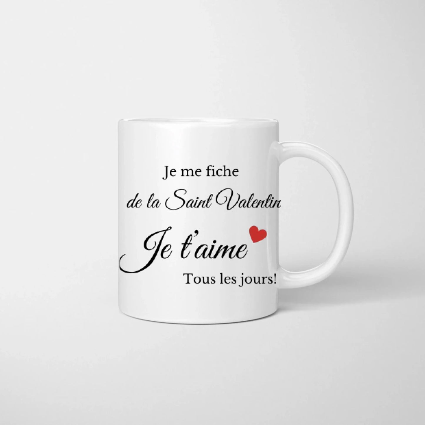 Ik ben een fan van Valentijnsdag. Ik hou van jullie alle dagen! - Gepersonaliseerde mok voor koppel (man & vrouw) Sint Valentijn