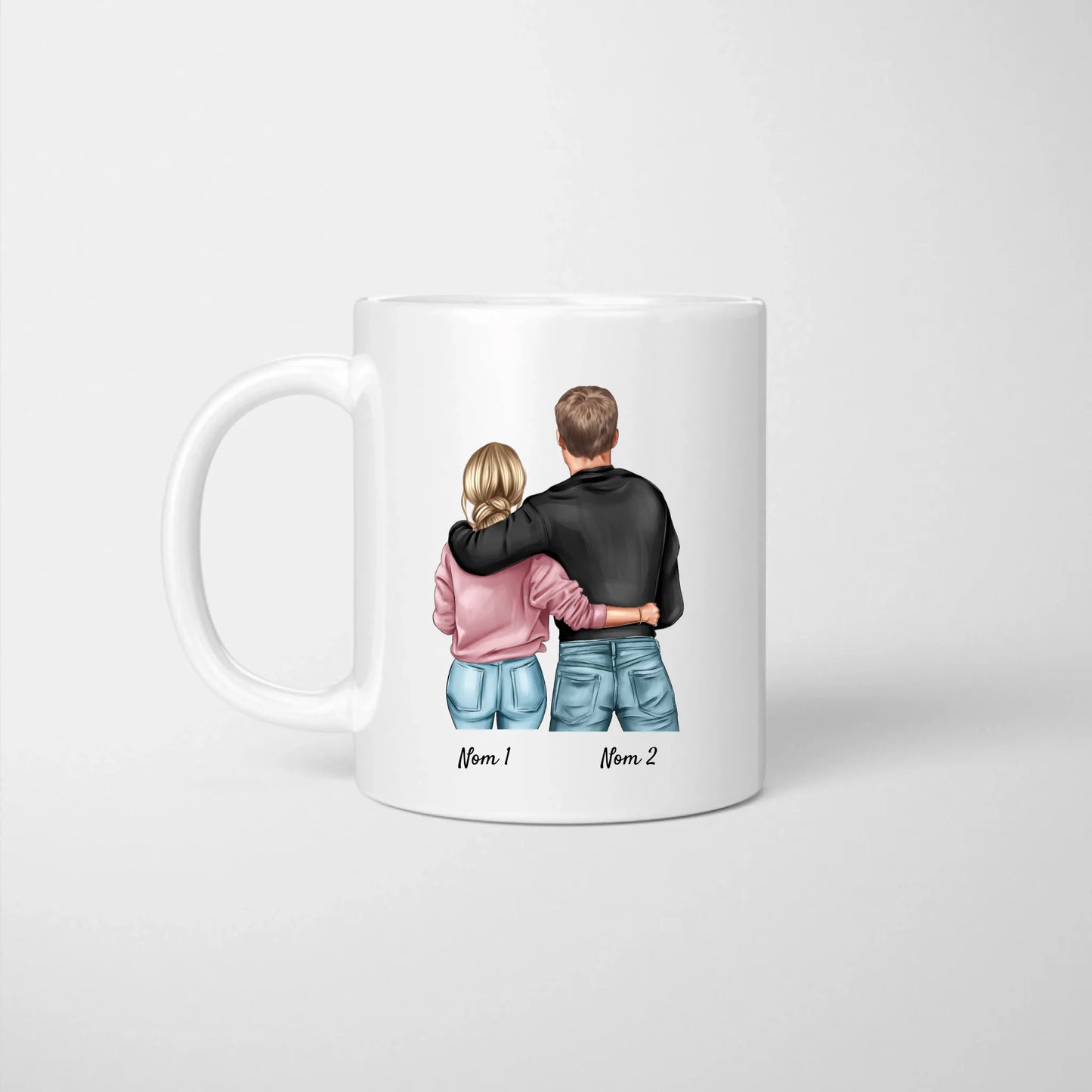 Ik ben een fan van Valentijnsdag. Ik hou van jullie alle dagen! - Gepersonaliseerde mok voor koppel (man & vrouw) Sint Valentijn
