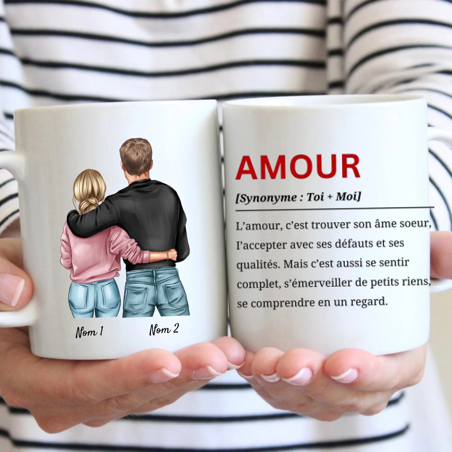 Definitie van liefde - Gepersonaliseerde mok voor koppel (man & vrouw) Sint Valentijn