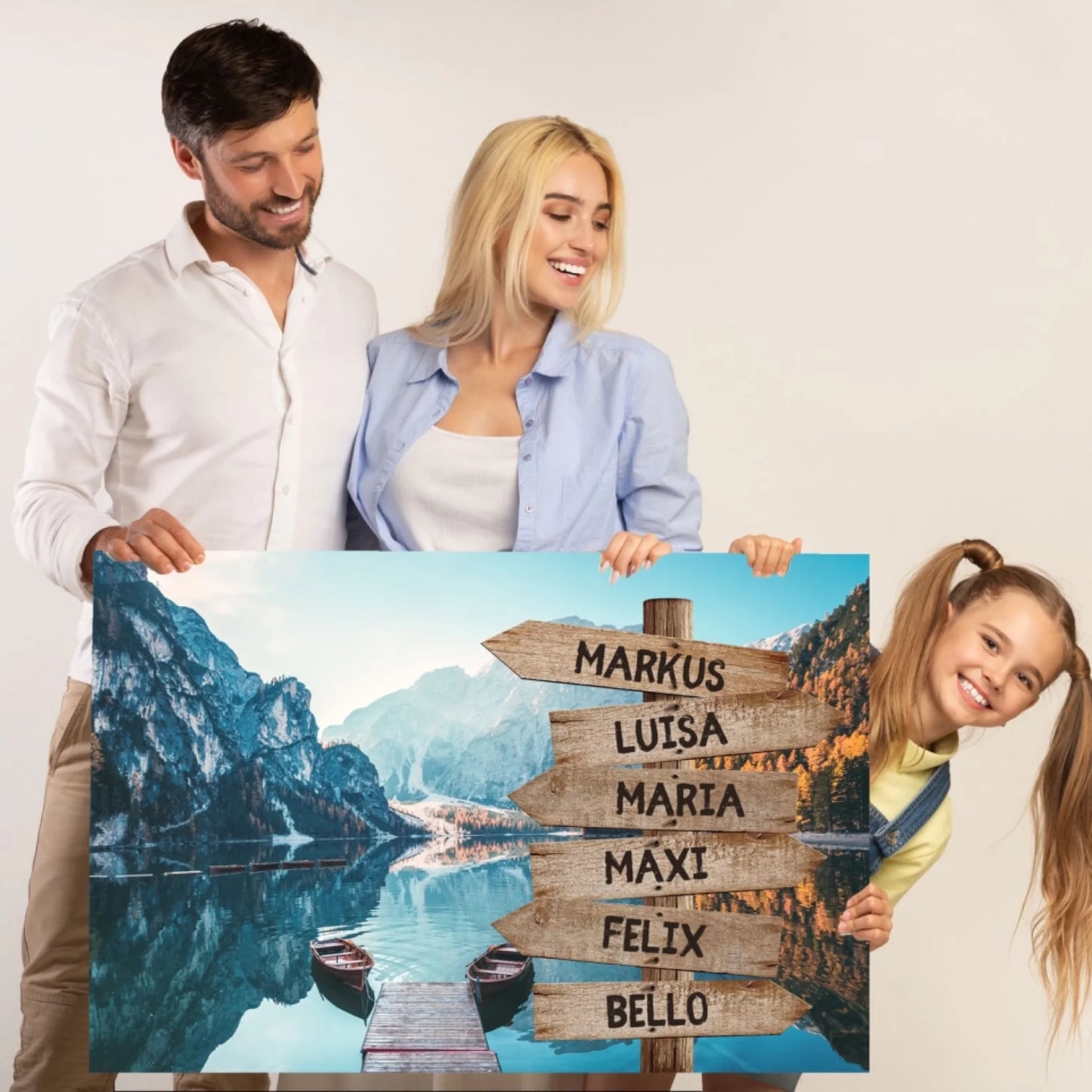 Famille un peu de joie et un bel amour - Toile personnalisée