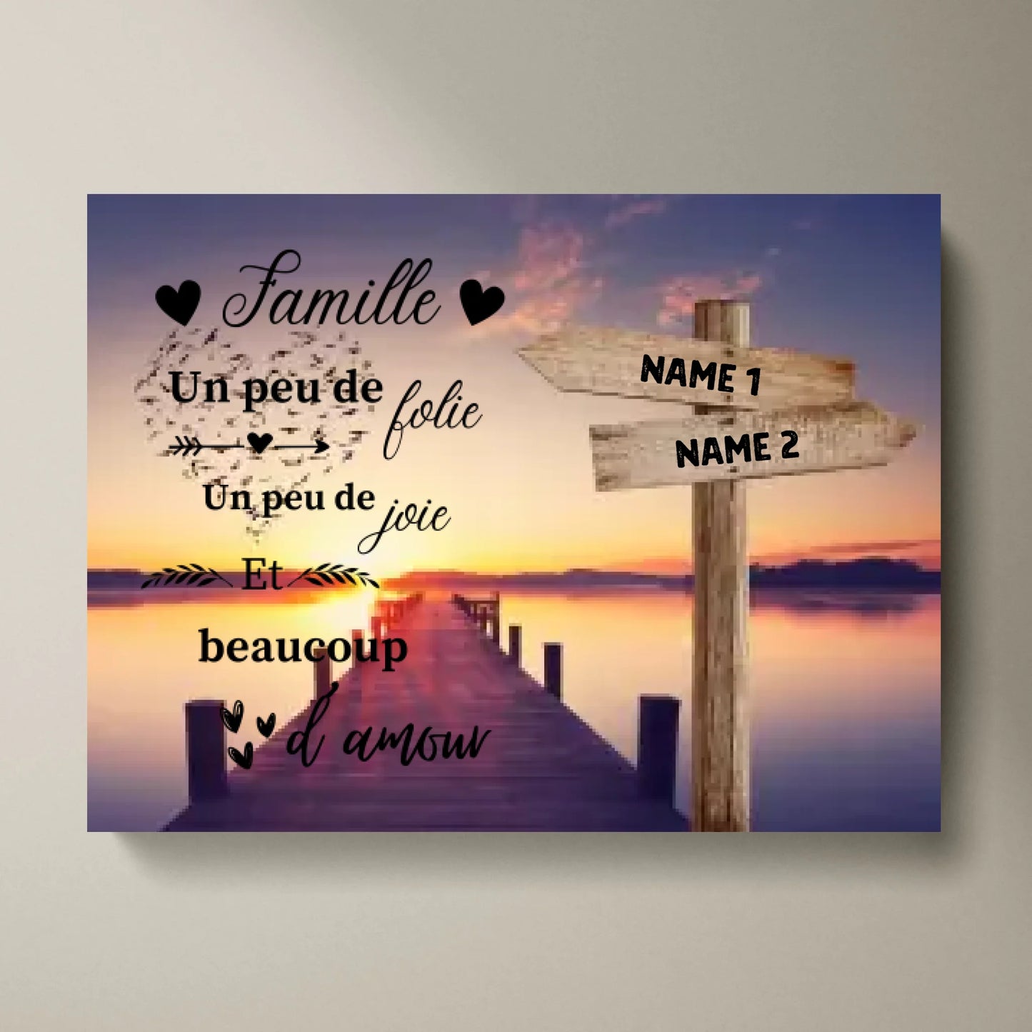 Famille un peu de joie et un bel amour - Toile personnalisée