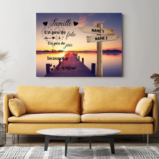 Familie een beetje vreugde en een mooie liefde - Gepersonaliseerd canvas