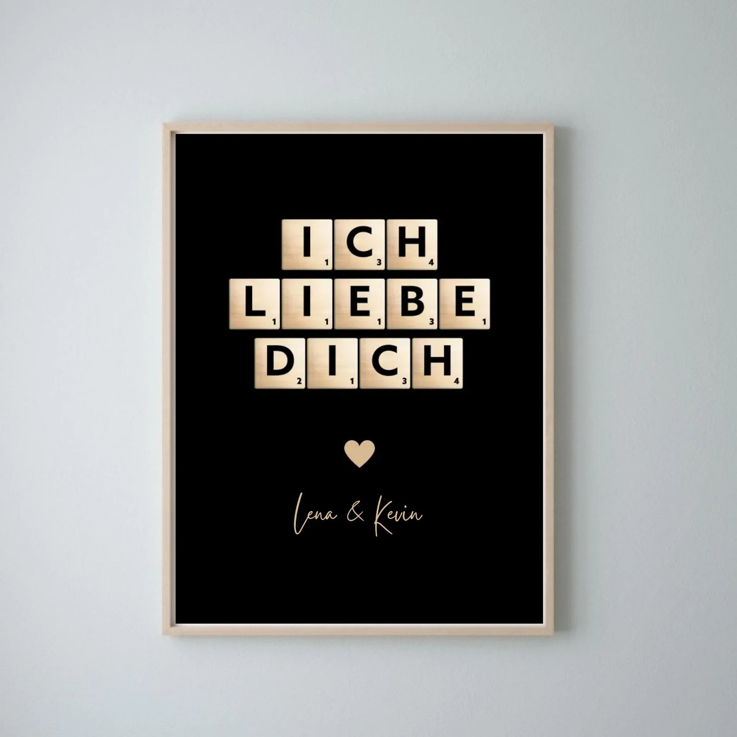 Toile je t'aime lettres Scrabble - Toile personnalisée pour couple, votre partenaire